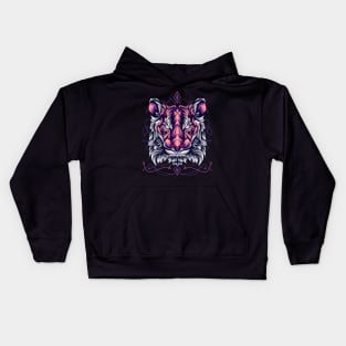 tiger head mask Kids Hoodie